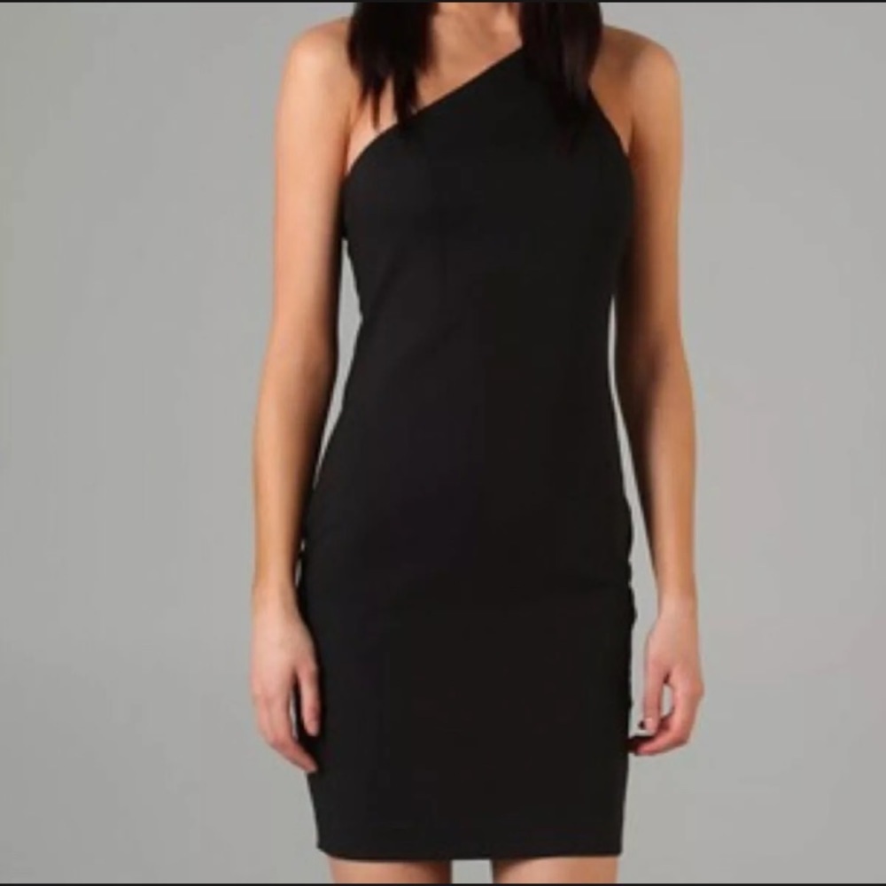 T by Alexander Wang one shoulder little black dress